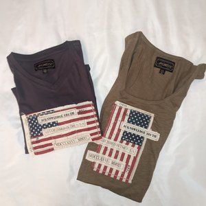 New Grunge Americana! 4th of July Flag T Shirts - XL